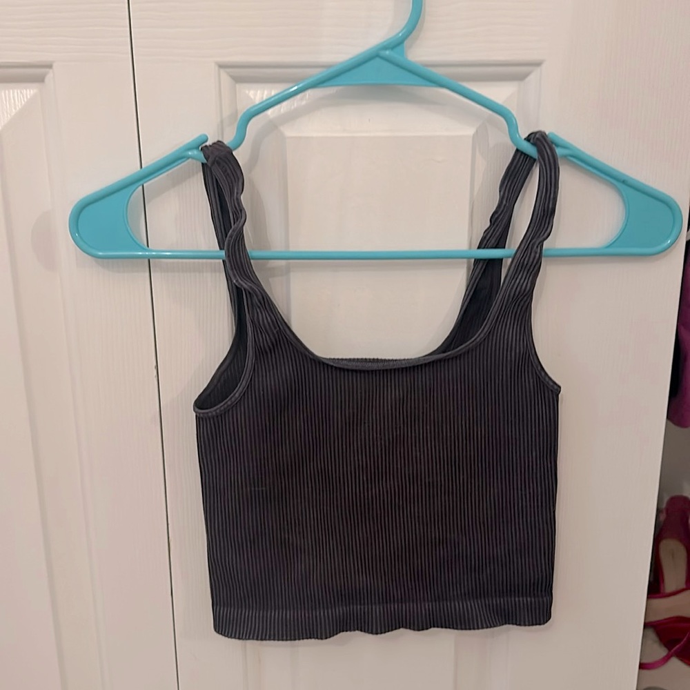 CUTE CHARCOAL GREY CROP TOP